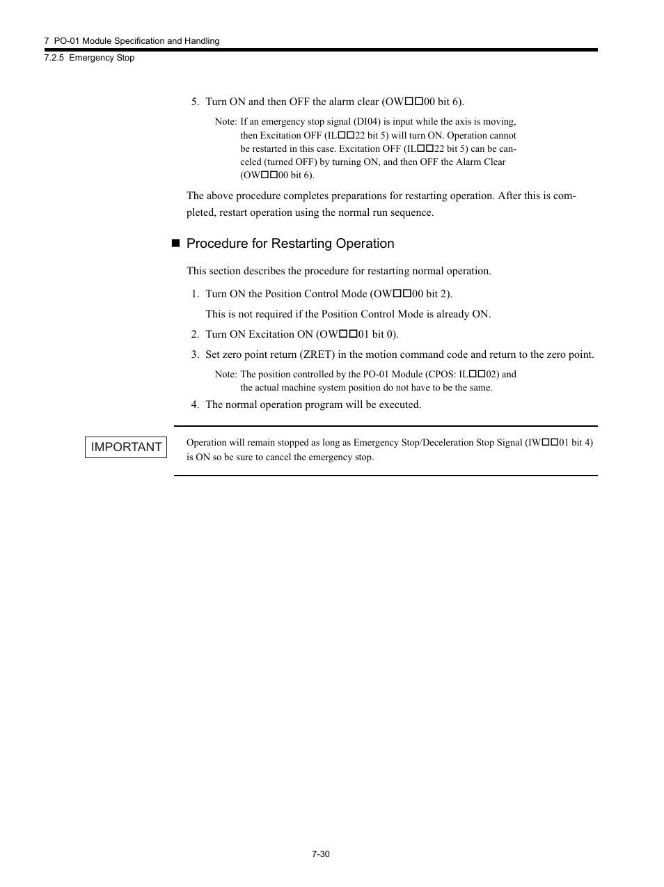 Procedure for restarting operation | Yaskawa MP920 Motion Module User Manual | Page 332 / 450