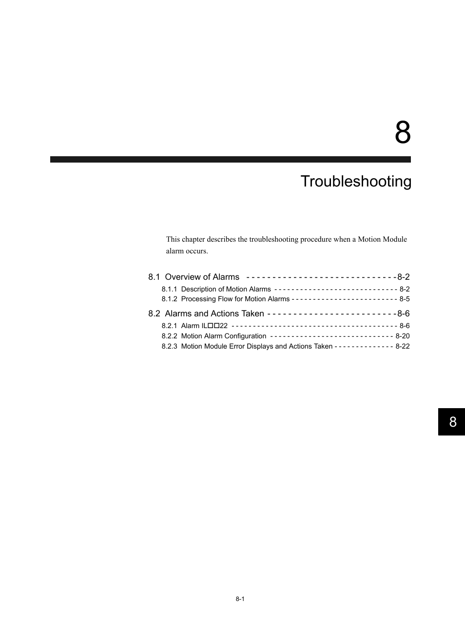 8 troubleshooting, Troubleshooting | Yaskawa MP920 Motion Module User Manual | Page 357 / 450