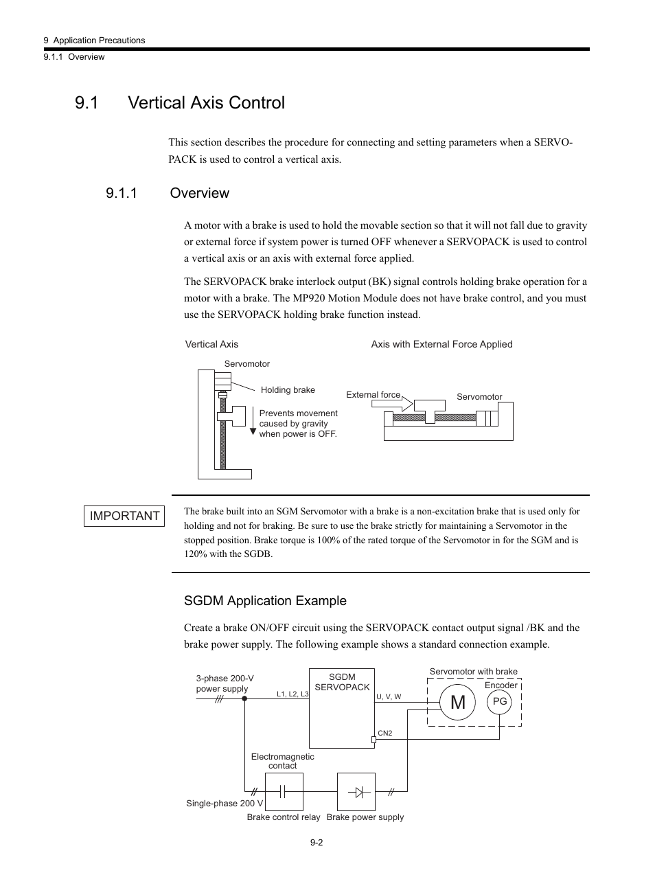 1 vertical axis control, 1 overview, Sgdm application example | Yaskawa MP920 Motion Module User Manual | Page 382 / 450