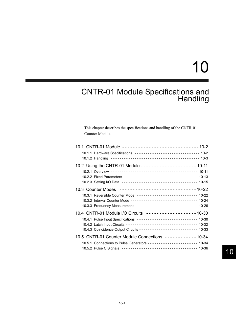10 cntr-01 module specifications and handling, Cntr-01 module specifications and handling | Yaskawa MP920 Motion Module User Manual | Page 402 / 450