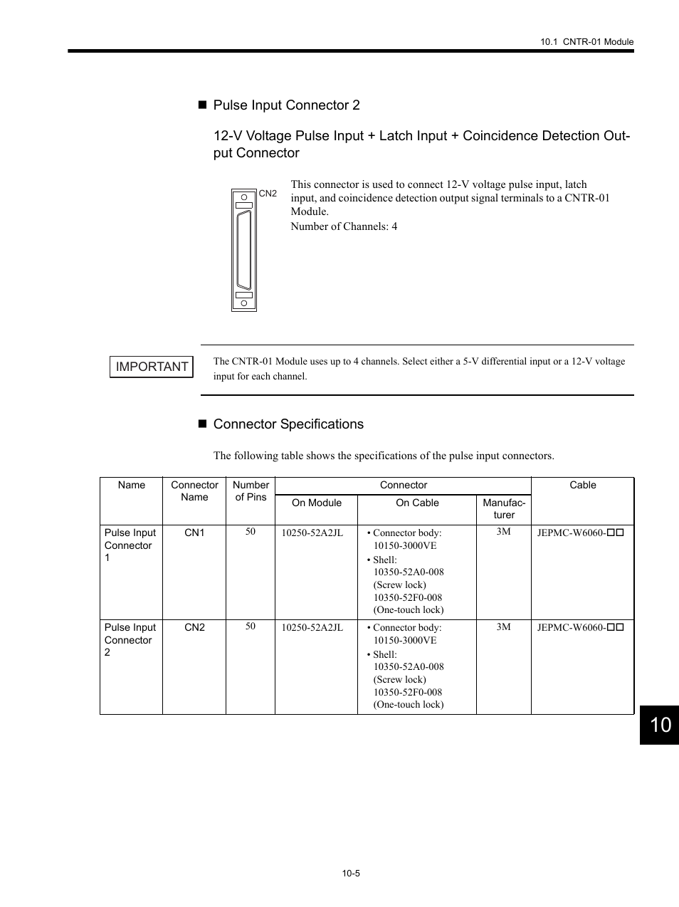 Connector specifications | Yaskawa MP920 Motion Module User Manual | Page 406 / 450