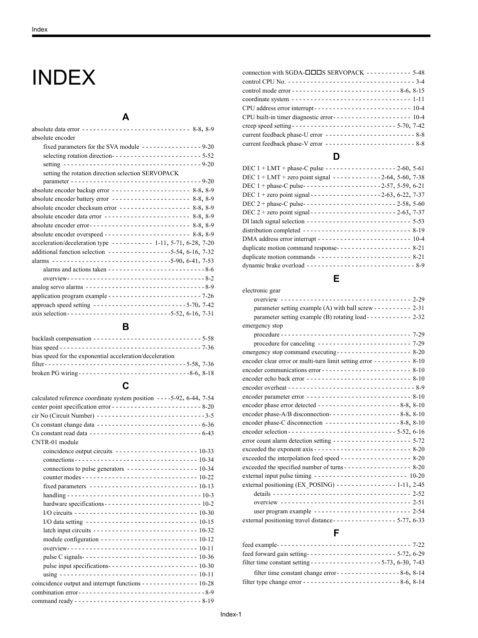 Index | Yaskawa MP920 Motion Module User Manual | Page 444 / 450