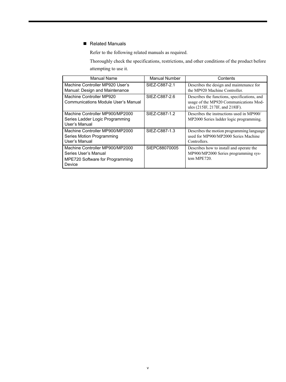 Yaskawa MP920 Motion Module User Manual | Page 5 / 450
