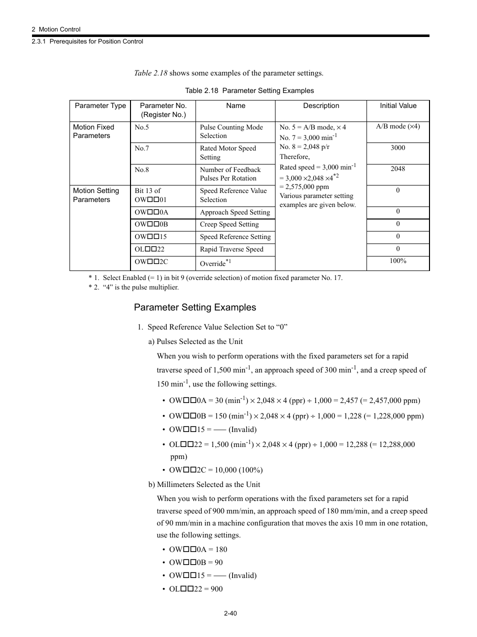 Parameter setting examples | Yaskawa MP920 Motion Module User Manual | Page 66 / 450