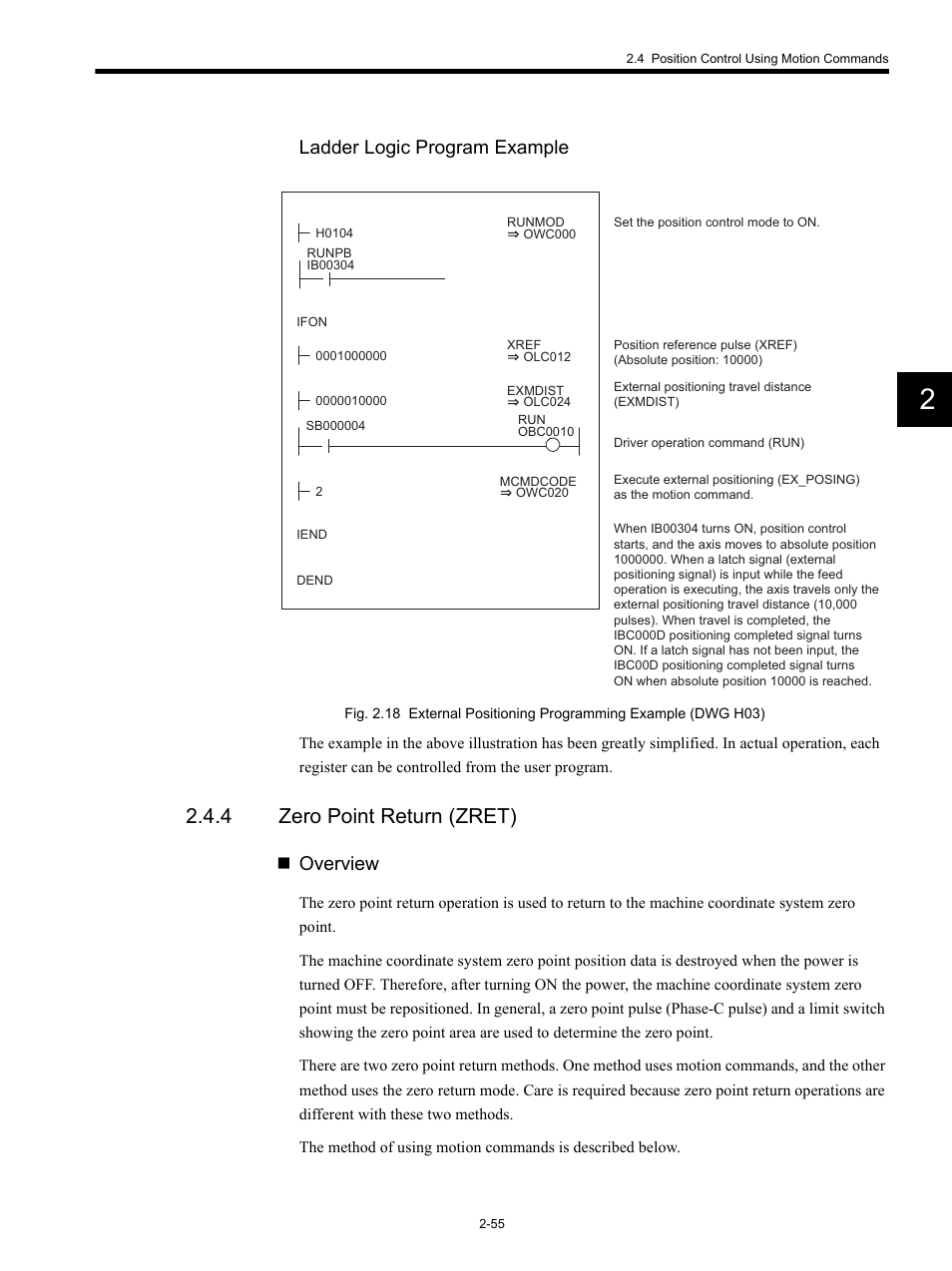4 zero point return (zret), Ladder logic program example, Overview | Yaskawa MP920 Motion Module User Manual | Page 81 / 450