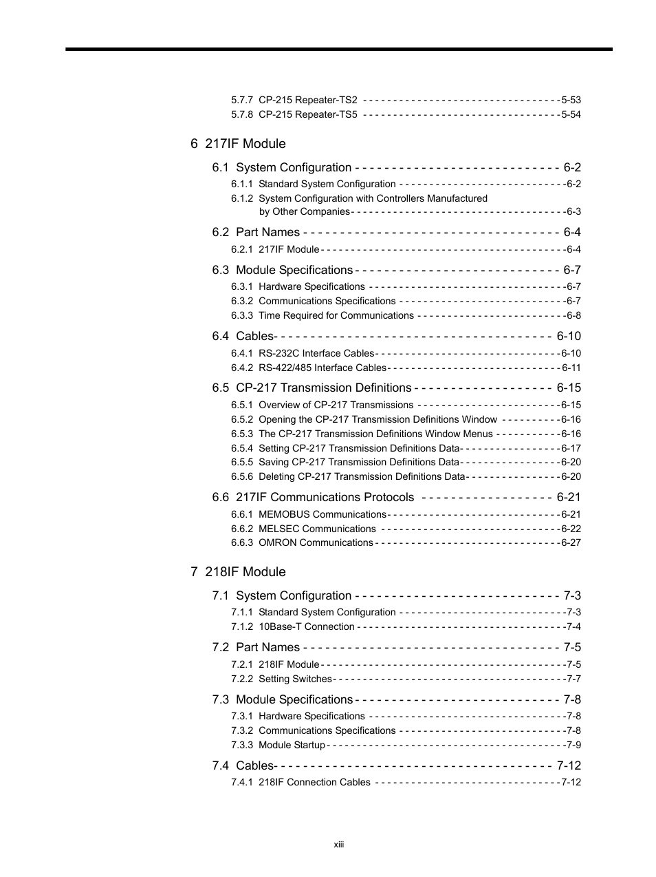 6 217if module, 7 218if module | Yaskawa MP920 Communications Module User Manual | Page 13 / 337