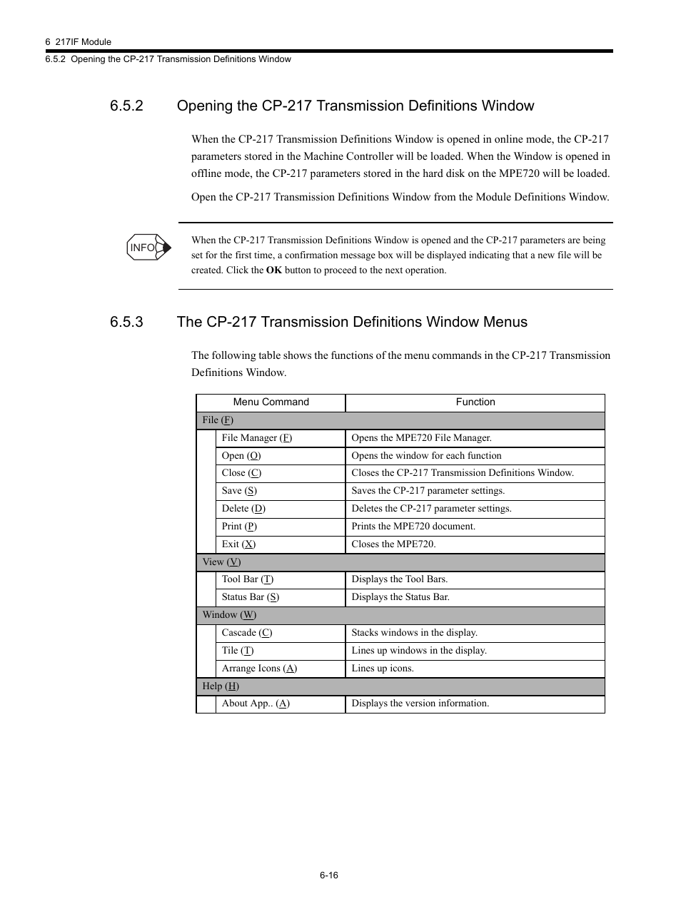 3 the cp-217 transmission definitions window menus | Yaskawa MP920 Communications Module User Manual | Page 132 / 337