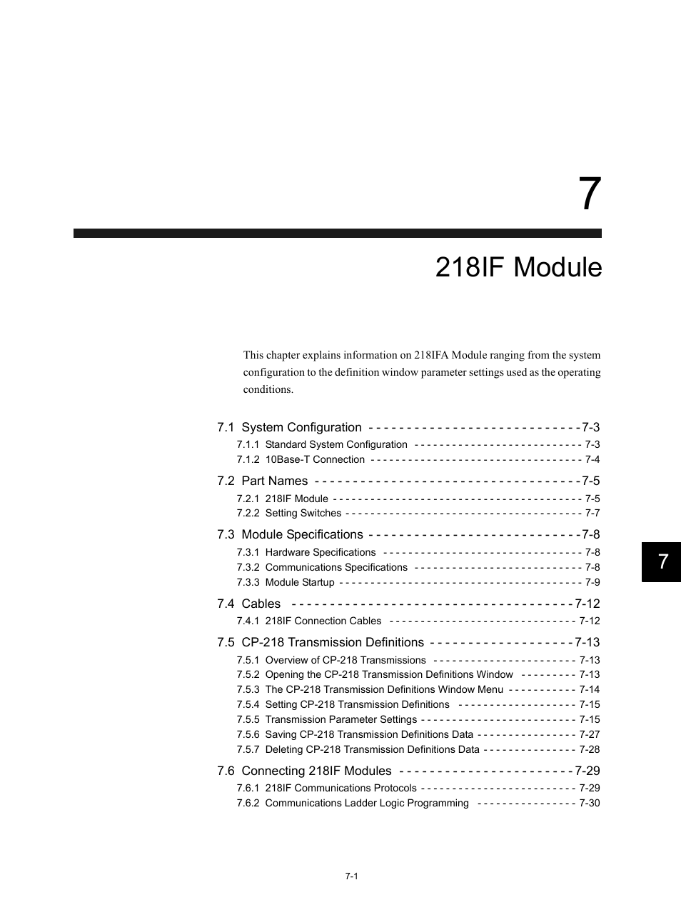 7 218if module, 218if module | Yaskawa MP920 Communications Module User Manual | Page 147 / 337