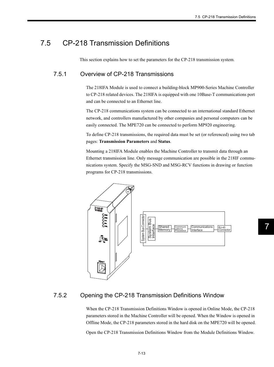 5 cp-218 transmission definitions, 1 overview of cp-218 transmissions | Yaskawa MP920 Communications Module User Manual | Page 159 / 337