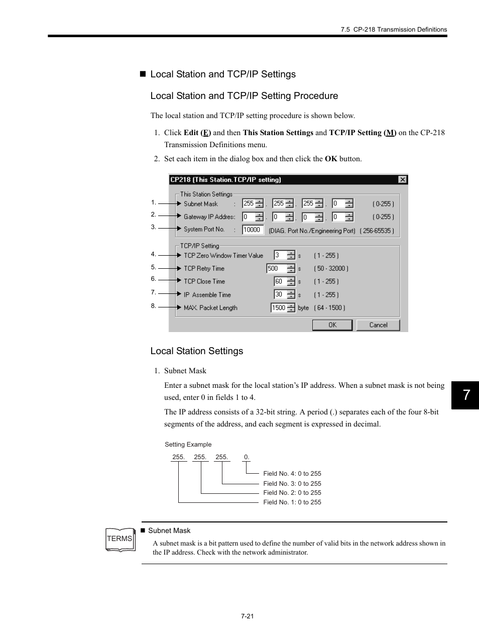Local station settings | Yaskawa MP920 Communications Module User Manual | Page 167 / 337