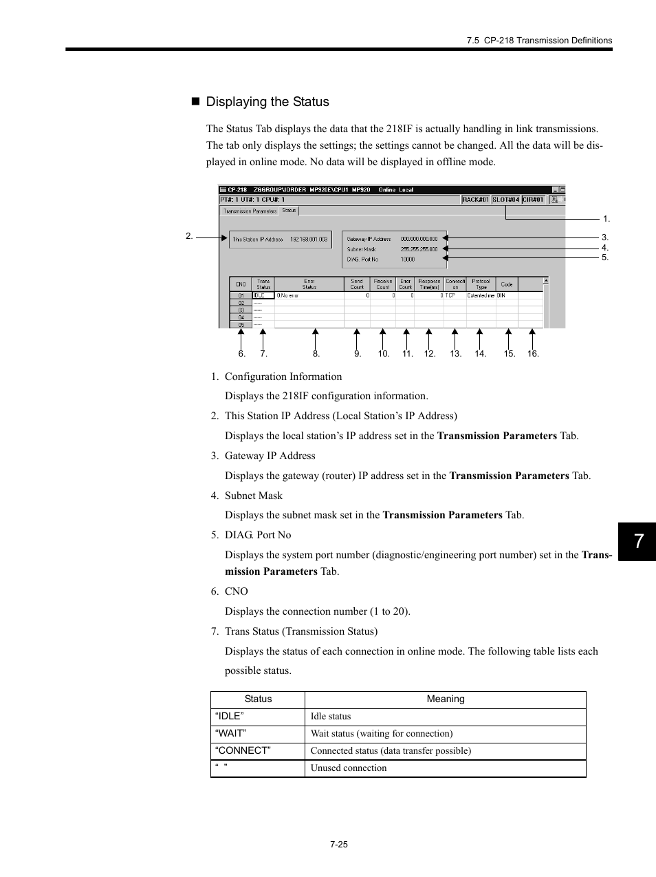 Displaying the status | Yaskawa MP920 Communications Module User Manual | Page 171 / 337