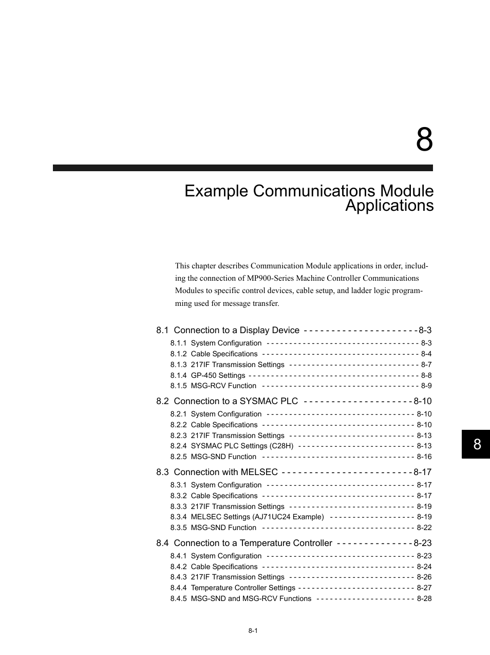 8 example communications module applications, Example communications module applications | Yaskawa MP920 Communications Module User Manual | Page 192 / 337