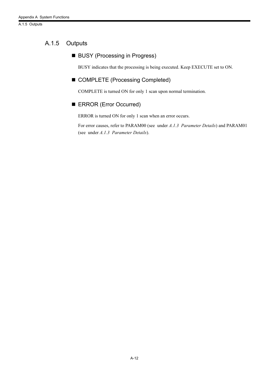 A.1.5 outputs | Yaskawa MP920 Communications Module User Manual | Page 241 / 337
