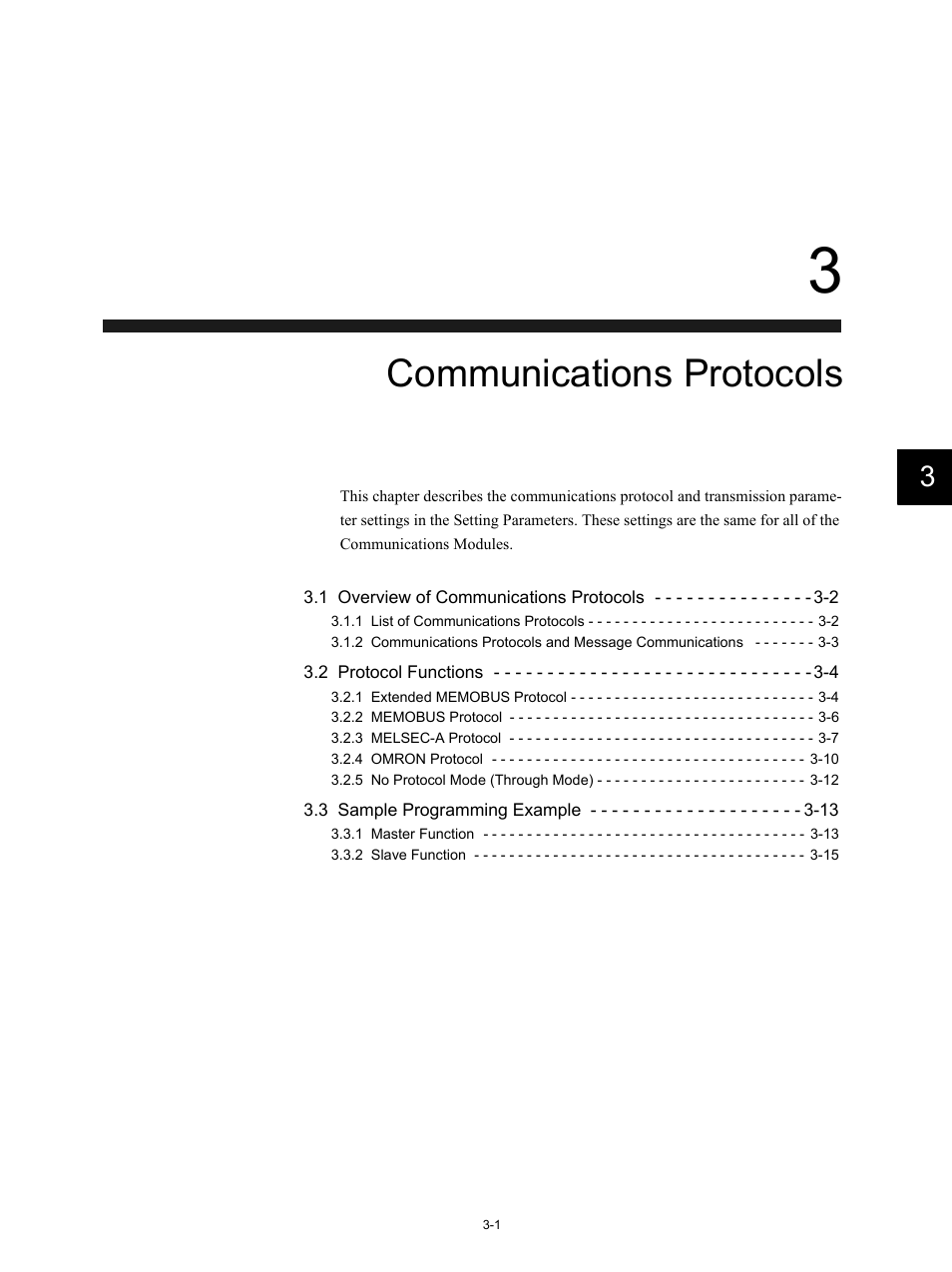 3 communications protocols, Communications protocols | Yaskawa MP920 Communications Module User Manual | Page 33 / 337