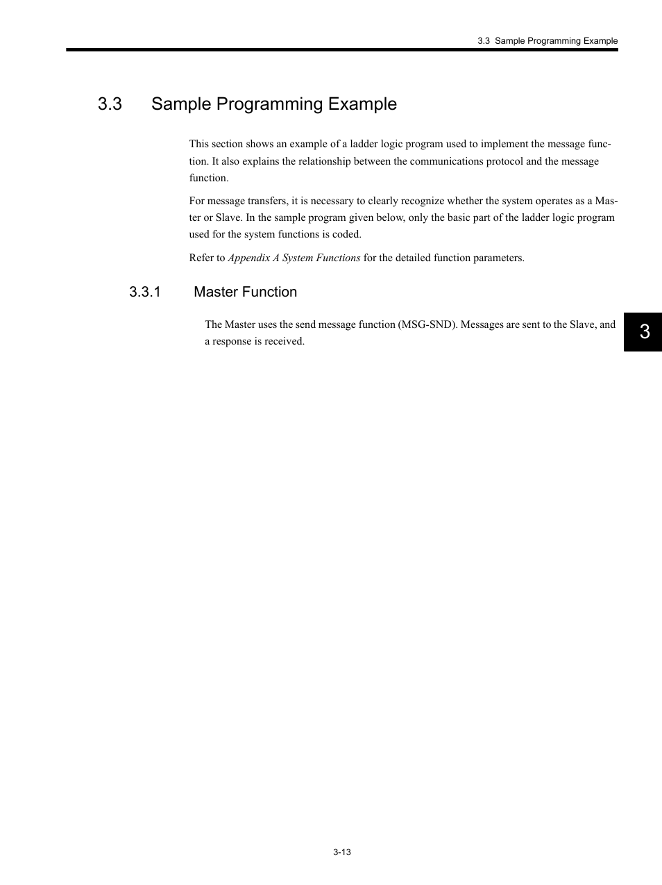 3 sample programming example, 1 master function | Yaskawa MP920 Communications Module User Manual | Page 45 / 337