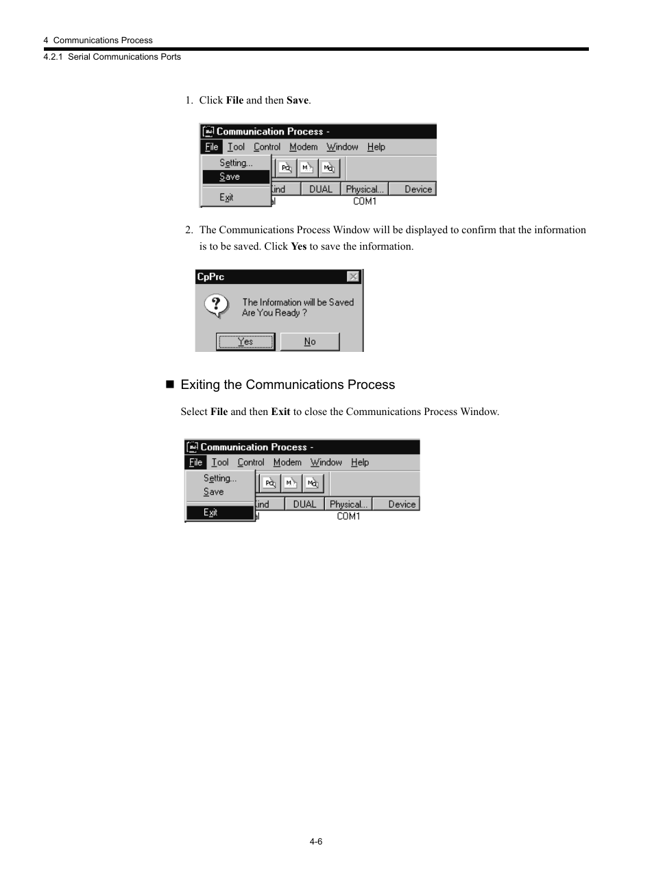 Exiting the communications process | Yaskawa MP920 Communications Module User Manual | Page 54 / 337