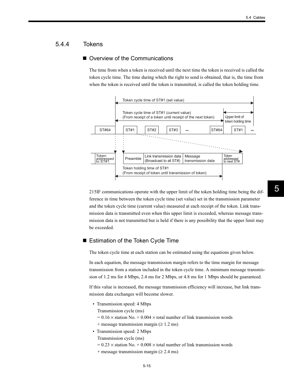 4 tokens, Overview of the communications, Estimation of the token cycle time | Yaskawa MP920 Communications Module User Manual | Page 76 / 337
