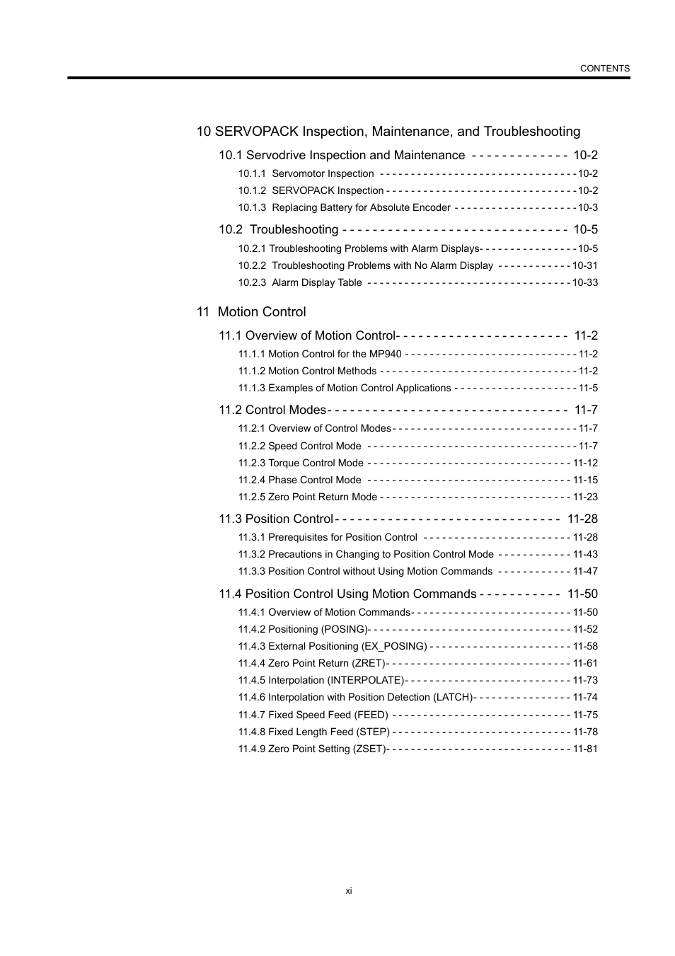 11 motion control | Yaskawa MP940 User Manual | Page 10 / 522