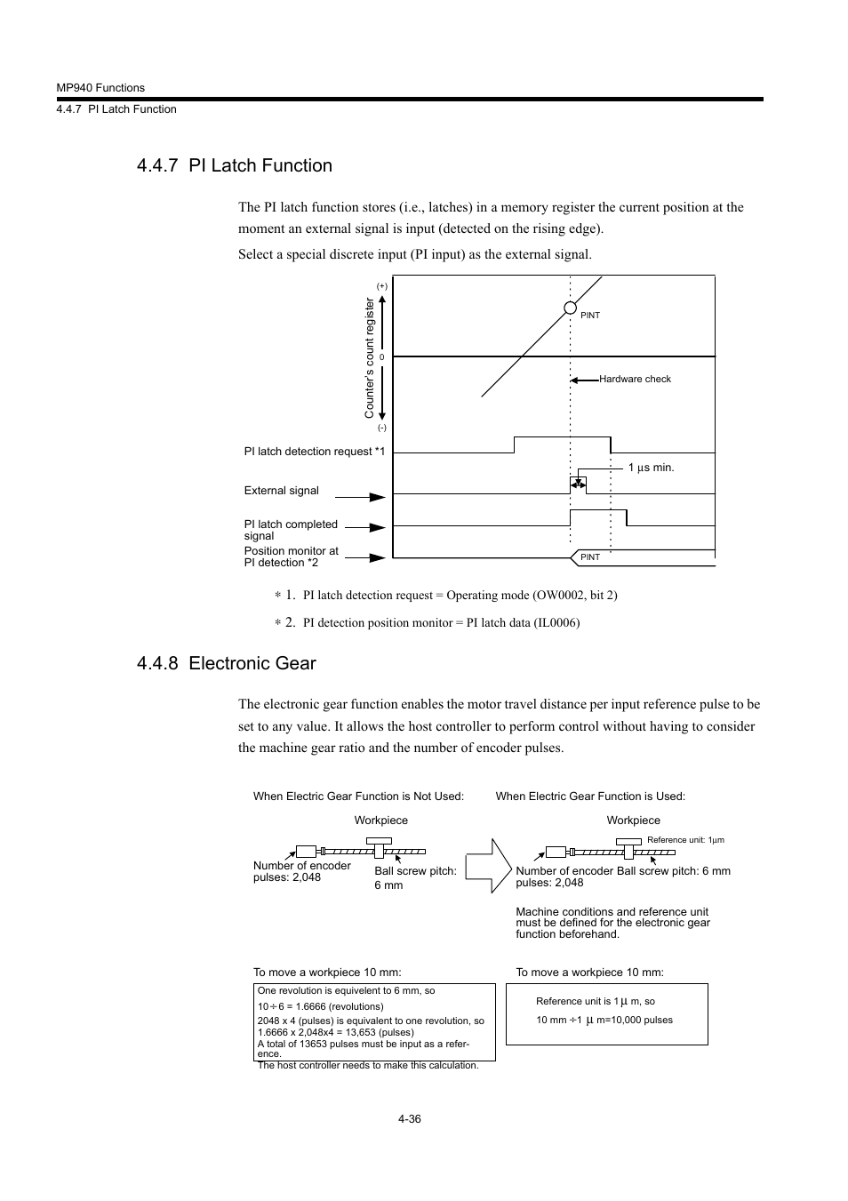 7 pi latch function, 8 electronic gear | Yaskawa MP940 User Manual | Page 129 / 522