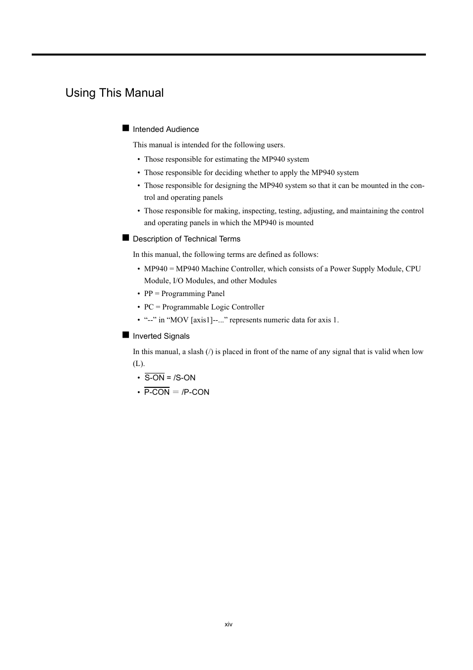 Using this manual | Yaskawa MP940 User Manual | Page 13 / 522