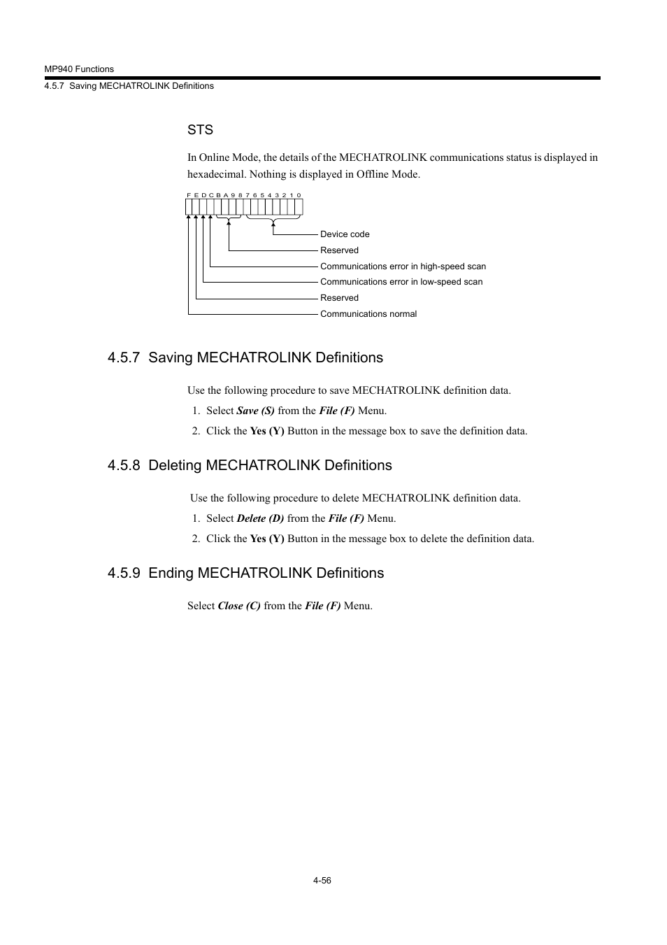 7 saving mechatrolink definitions, 8 deleting mechatrolink definitions, 9 ending mechatrolink definitions | Yaskawa MP940 User Manual | Page 149 / 522