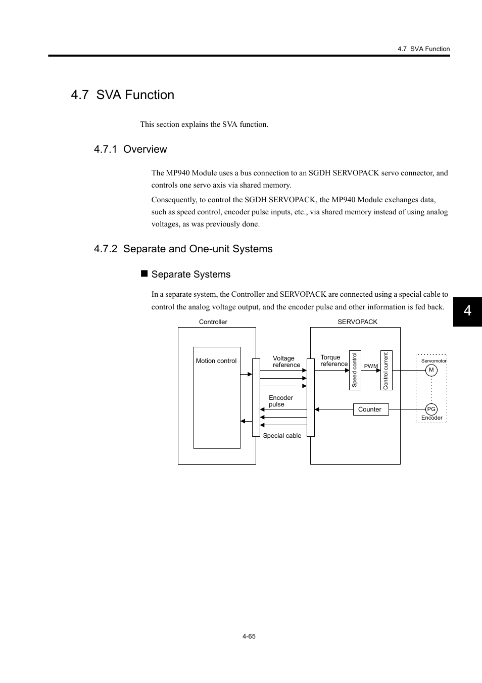 7 sva function, 1 overview, 2 separate and one-unit systems | Separate systems | Yaskawa MP940 User Manual | Page 158 / 522