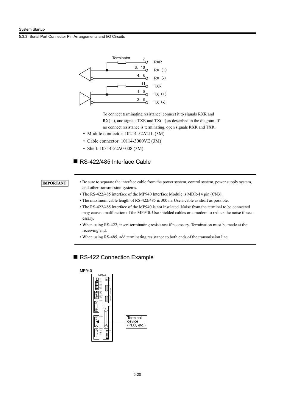 Rs-422 connection example | Yaskawa MP940 User Manual | Page 192 / 522