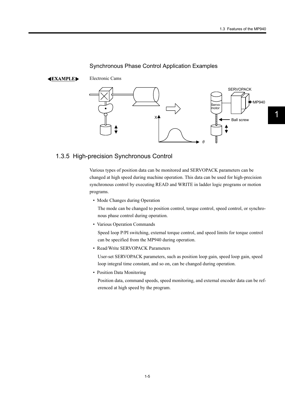 5 high-precision synchronous control, Synchronous phase control application examples | Yaskawa MP940 User Manual | Page 22 / 522