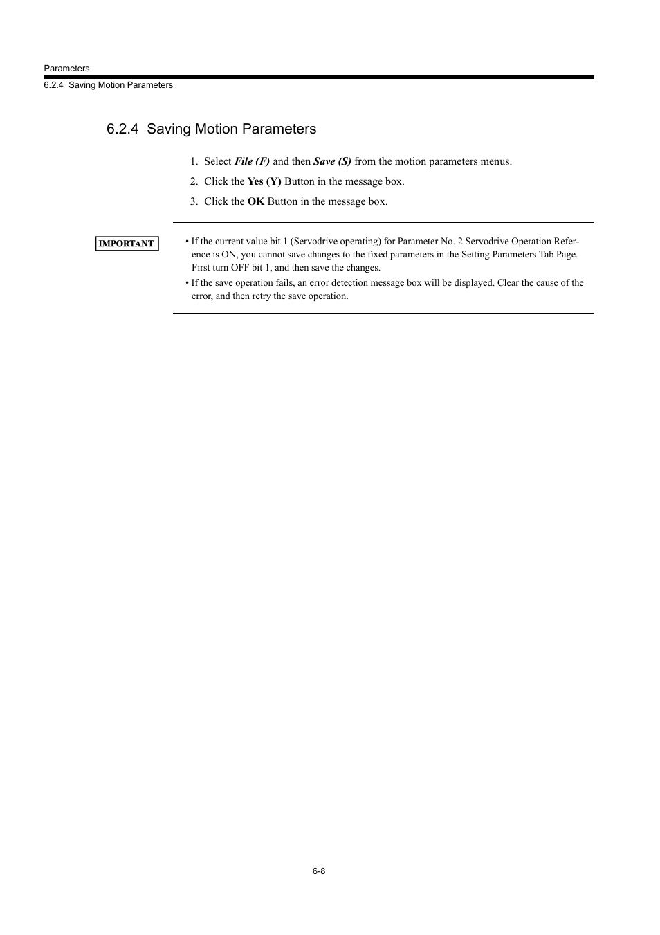 4 saving motion parameters | Yaskawa MP940 User Manual | Page 248 / 522