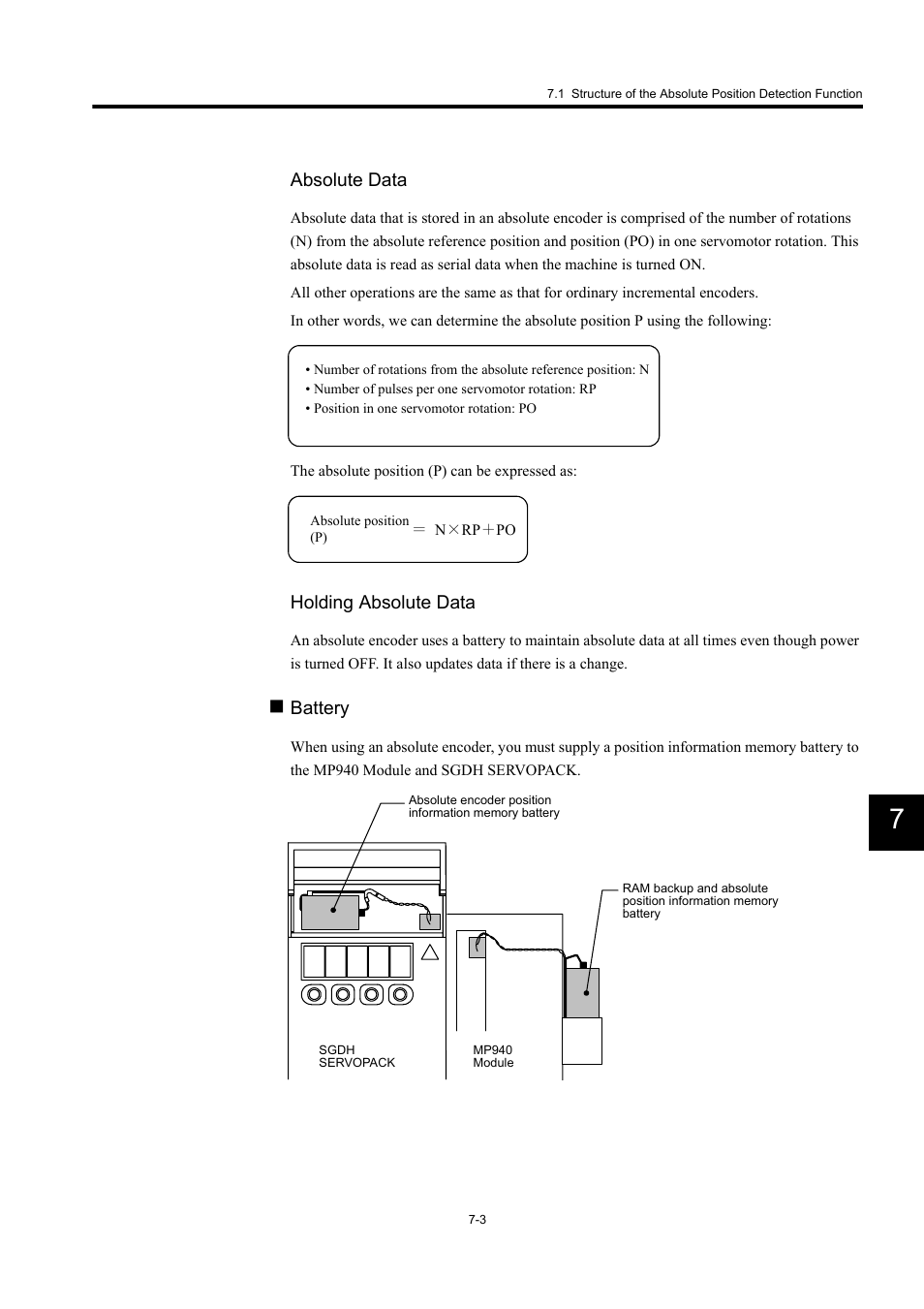 Absolute data, Holding absolute data, Battery | Yaskawa MP940 User Manual | Page 317 / 522