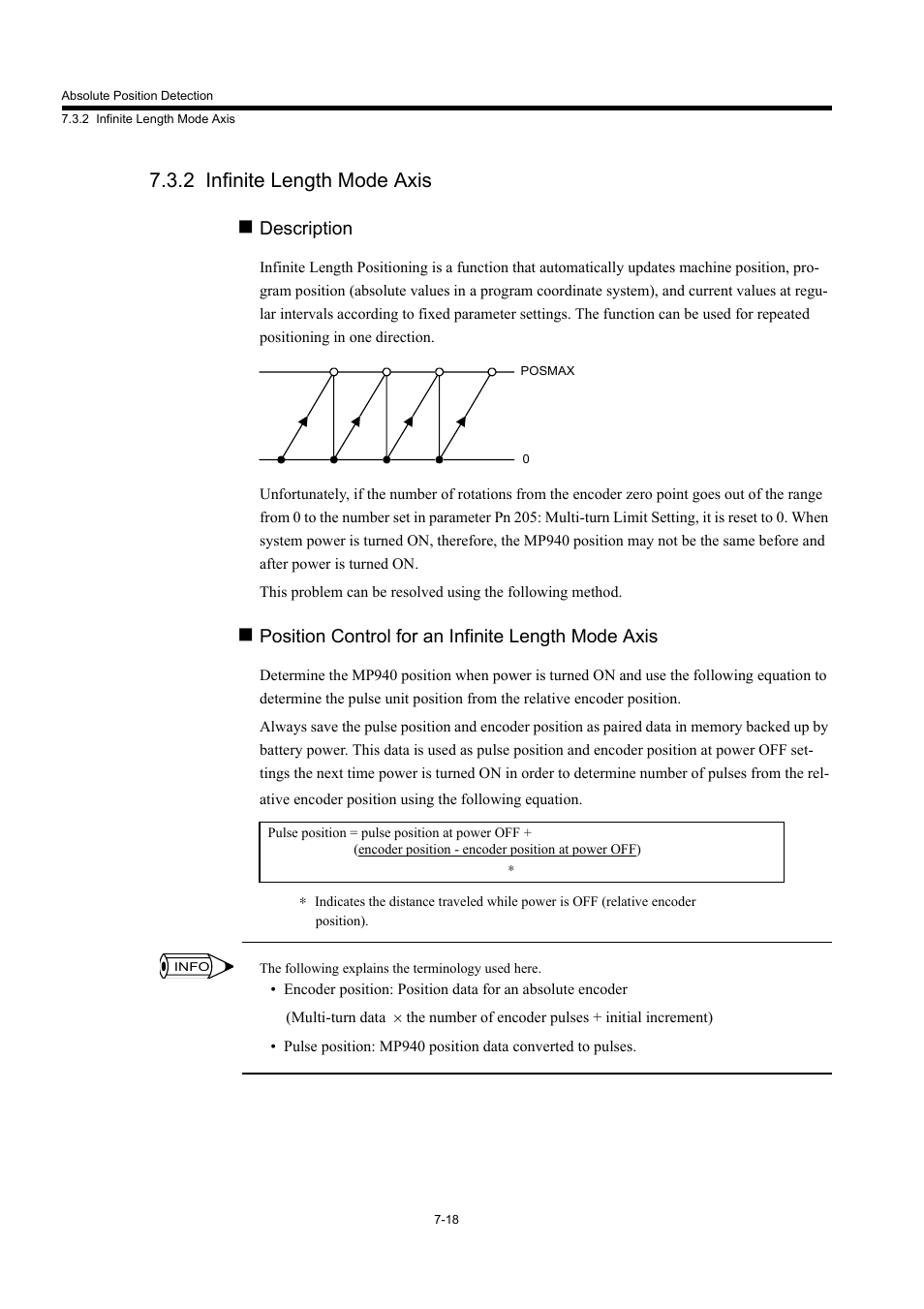 2 infinite length mode axis, Description, Position control for an infinite length mode axis | Yaskawa MP940 User Manual | Page 332 / 522