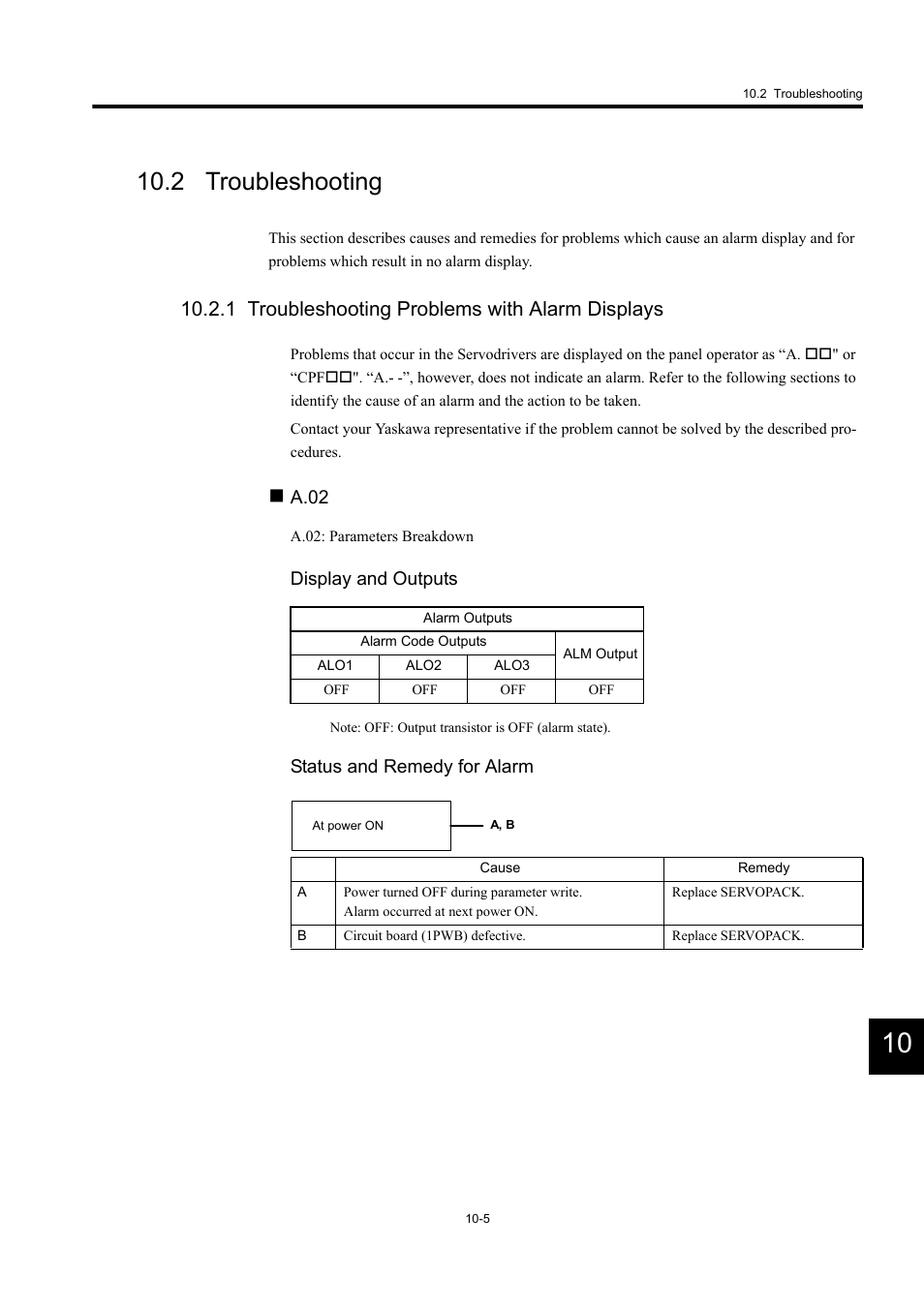 2 troubleshooting, 1 troubleshooting problems with alarm displays | Yaskawa MP940 User Manual | Page 372 / 522