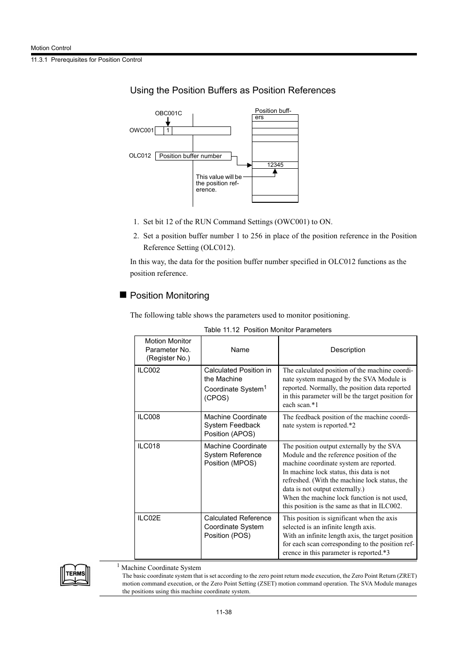 Using the position buffers as position references, Position monitoring | Yaskawa MP940 User Manual | Page 440 / 522