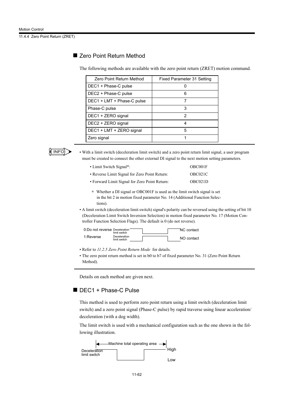 Zero point return method, Dec1 + phase-c pulse | Yaskawa MP940 User Manual | Page 464 / 522