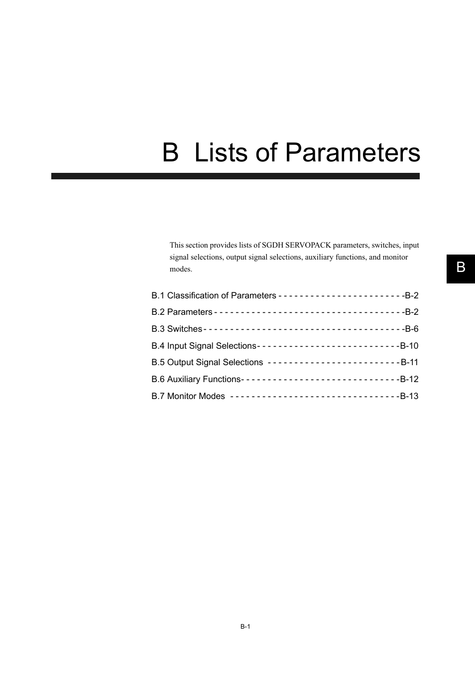 B lists of parameters | Yaskawa MP940 User Manual | Page 487 / 522