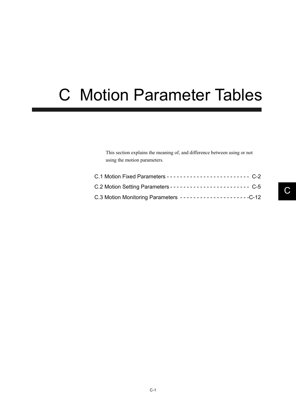 C motion parameter tables | Yaskawa MP940 User Manual | Page 500 / 522