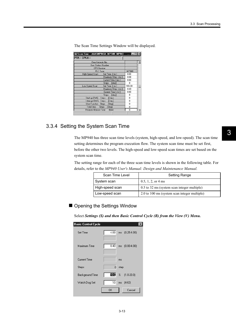 4 setting the system scan time | Yaskawa MP940 User Manual | Page 60 / 522