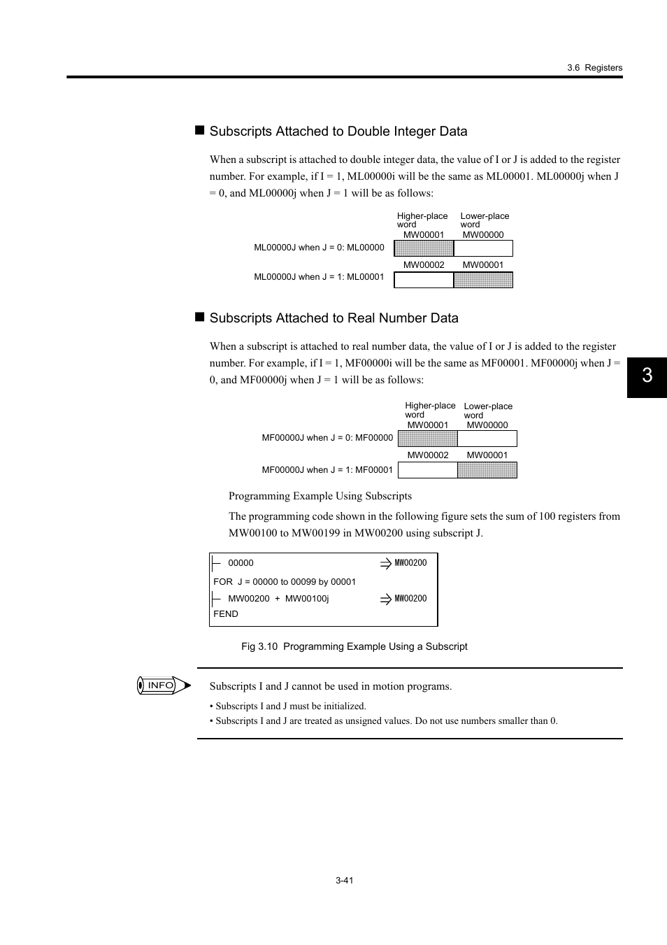 Subscripts attached to double integer data, Subscripts attached to real number data | Yaskawa MP940 User Manual | Page 88 / 522