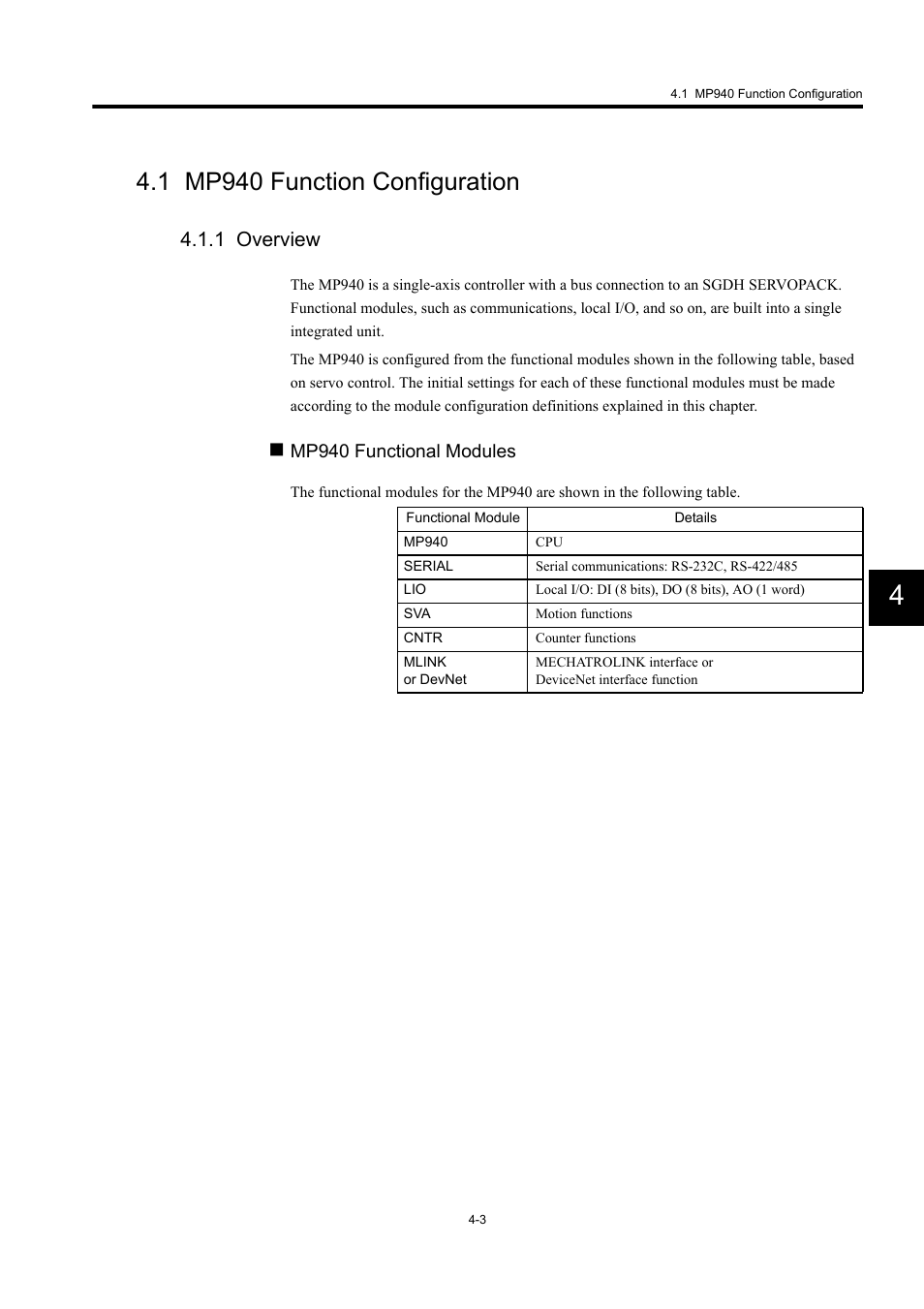 1 mp940 function configuration, 1 overview | Yaskawa MP940 User Manual | Page 96 / 522