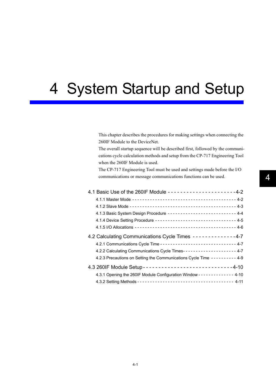 4 system startup and setup | Yaskawa 260IF DeviceNet System User Manual | Page 34 / 95