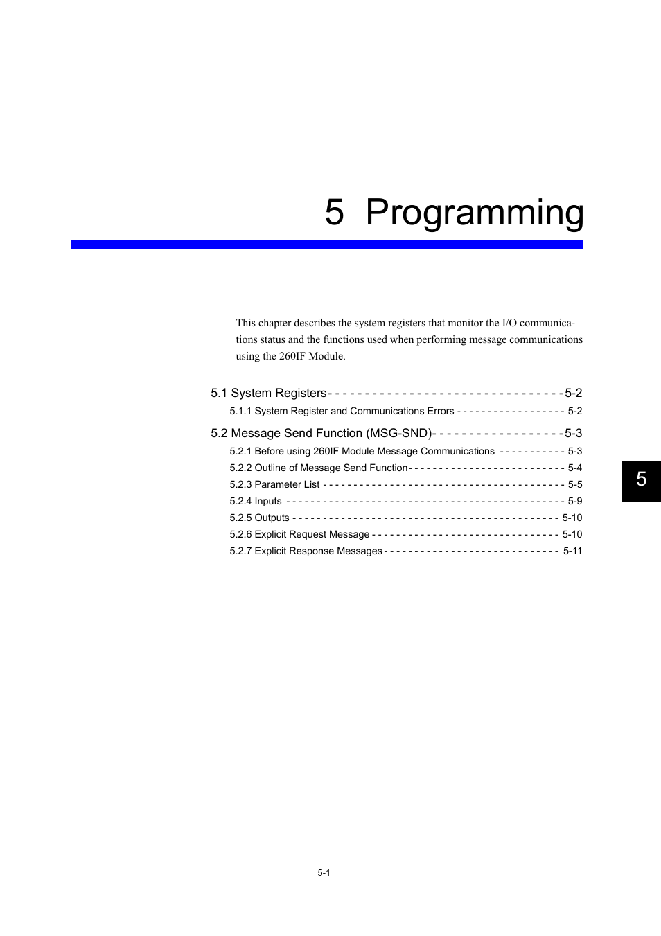 5 programming | Yaskawa 260IF DeviceNet System User Manual | Page 50 / 95