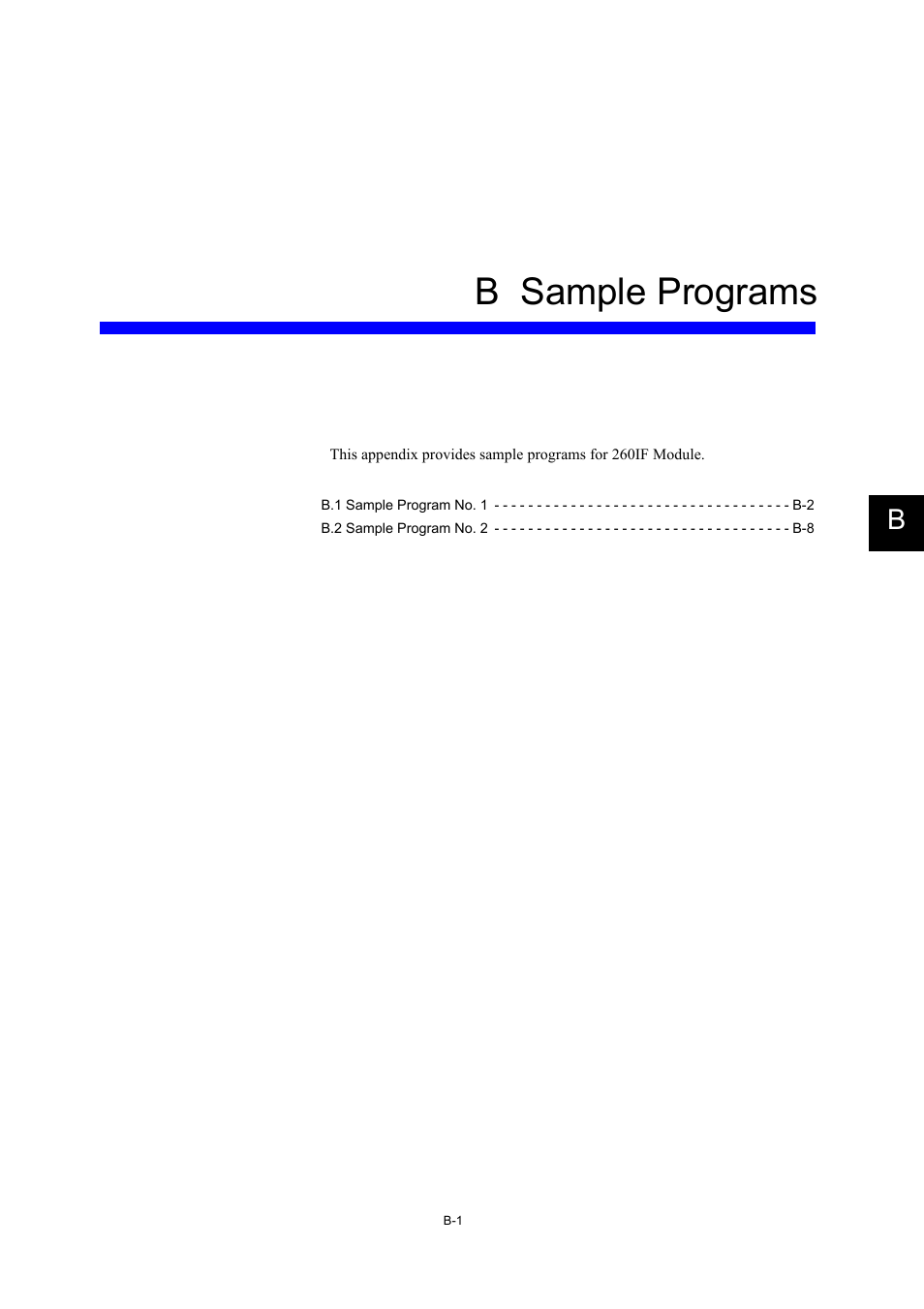 B sample programs | Yaskawa 260IF DeviceNet System User Manual | Page 86 / 95