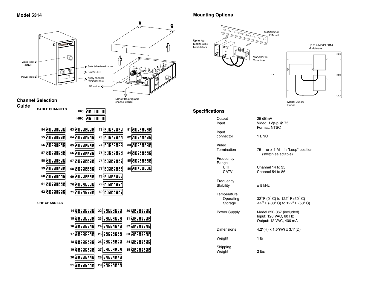 Channel Plus 5314 User Manual | Page 2 / 2