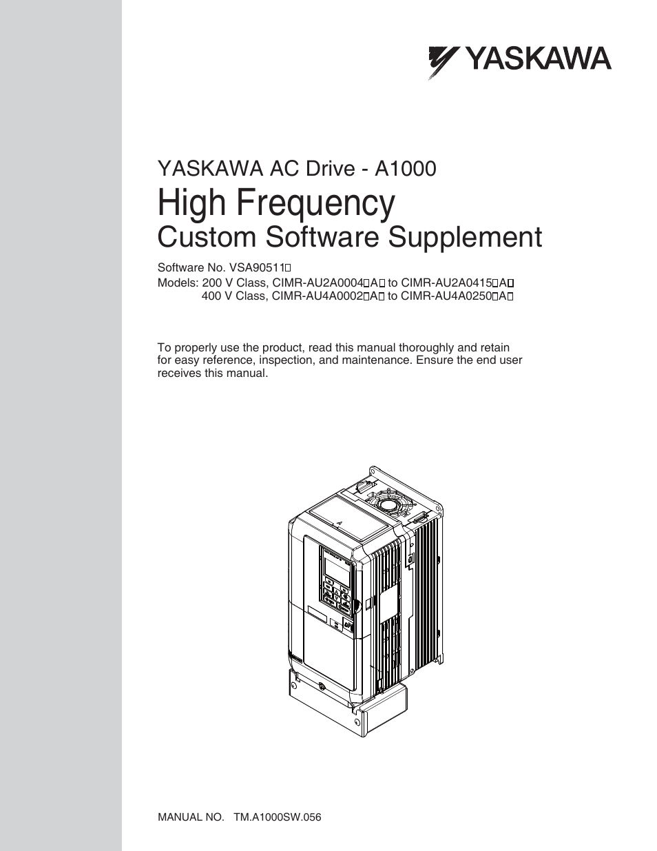 Yaskawa AC Drive - A1000 Option Hz High Frequency Custom User Manual | 18 pages