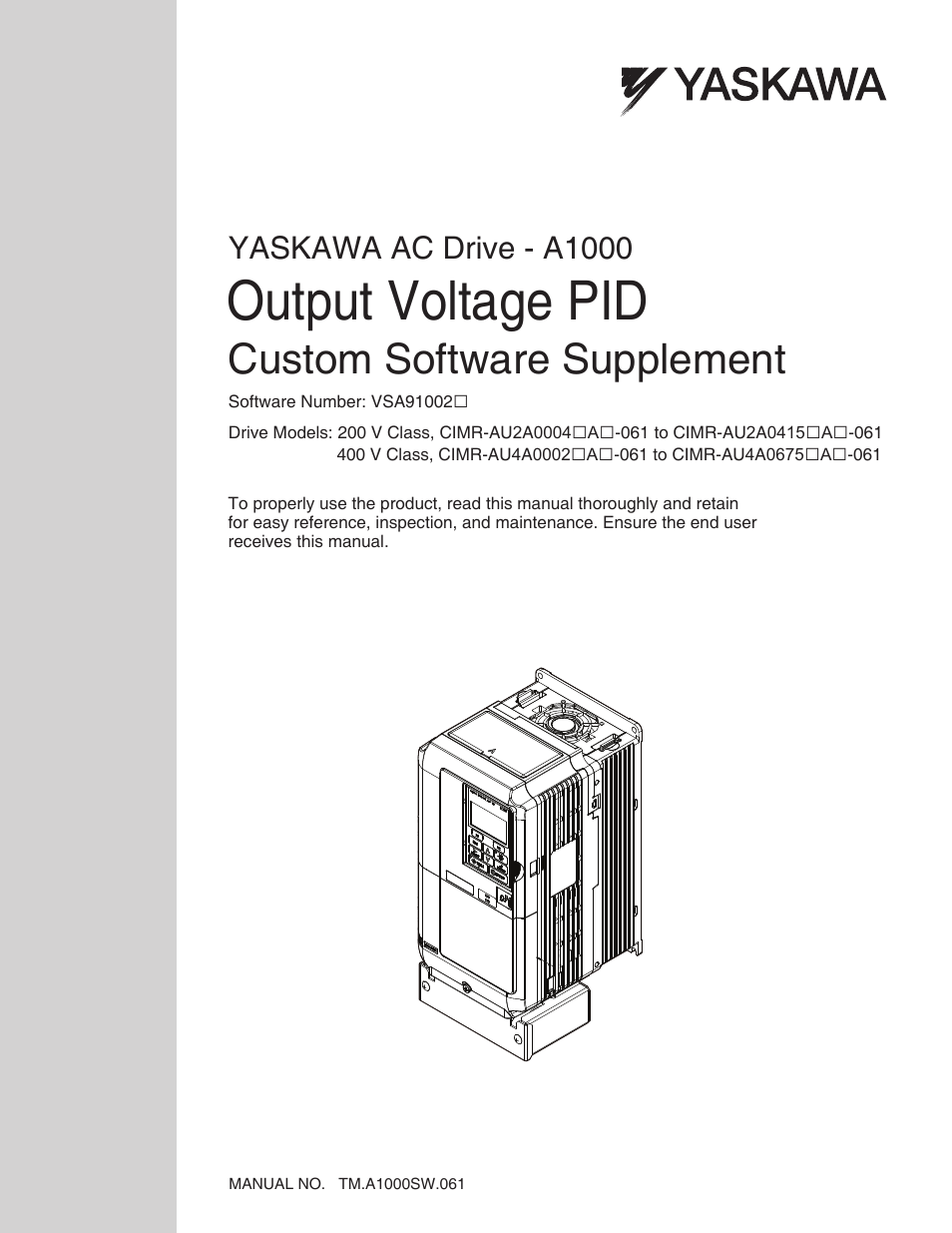 Yaskawa PID A1000 User Manual | 13 pages