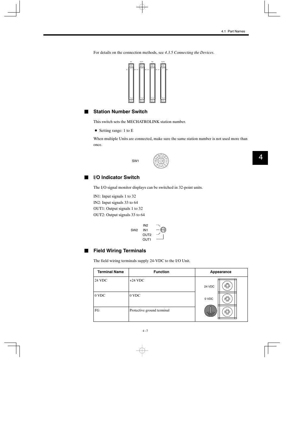 Jstation number switch, Ji/o indicator switch, Jfield wiring terminals | Yaskawa MP930 User Manual | Page 109 / 338