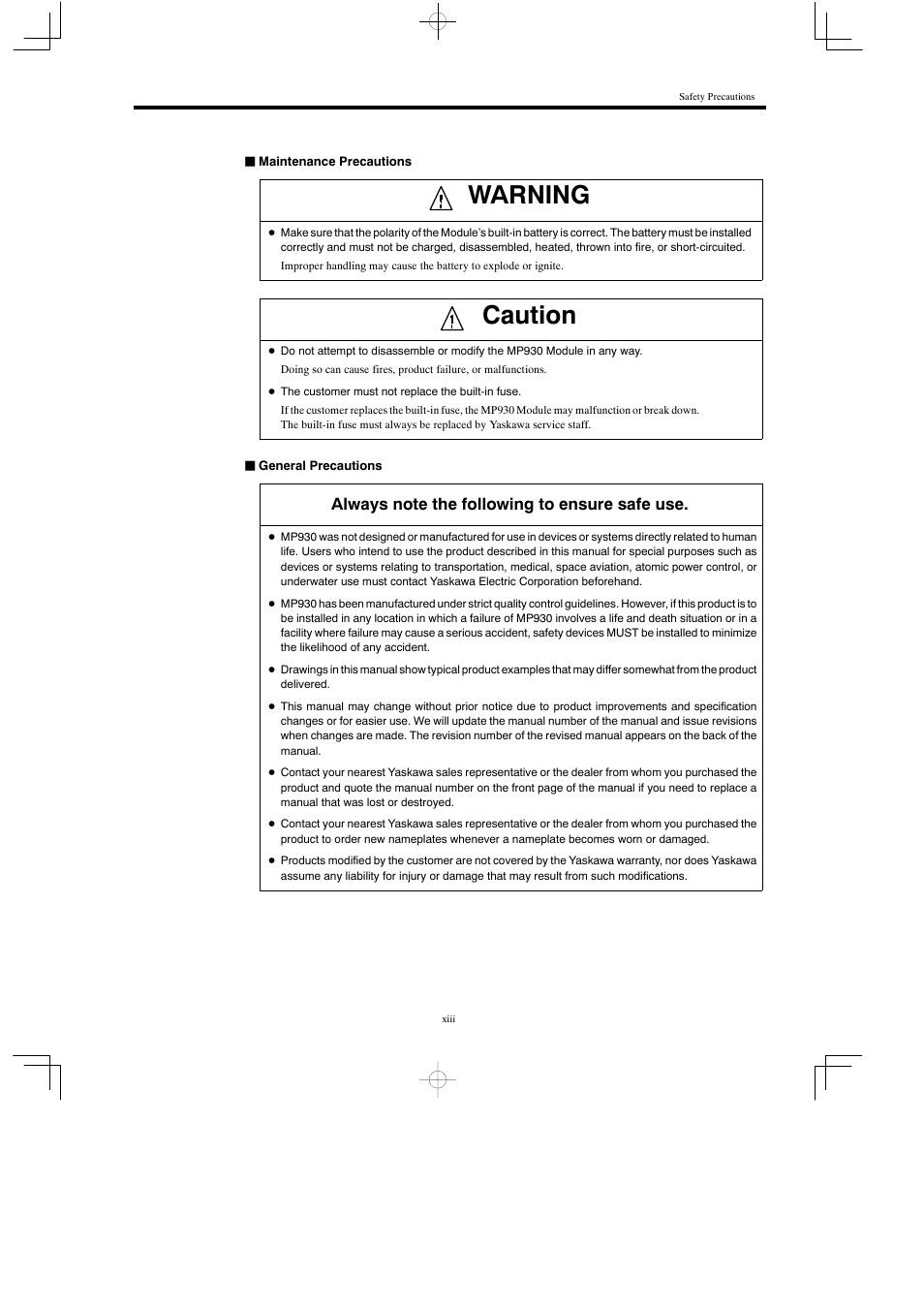 Warning, Caution | Yaskawa MP930 User Manual | Page 12 / 338