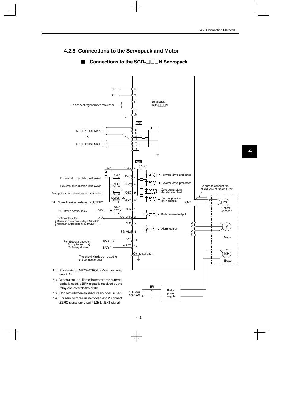 5 connections to the servopack and motor, Jconnections to the sgd- jjj n servopack | Yaskawa MP930 User Manual | Page 123 / 338