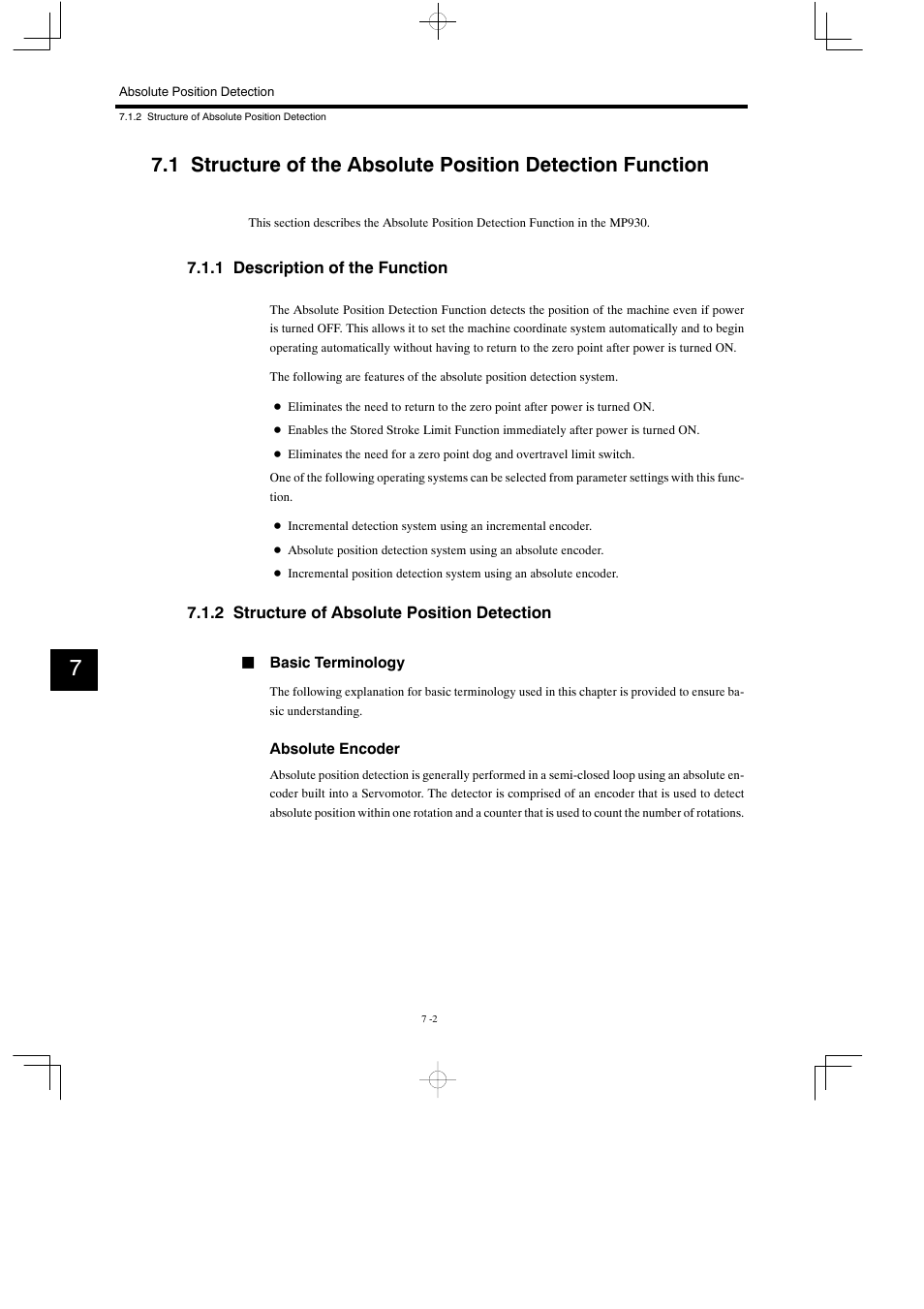 1 description of the function, 2 structure of absolute position detection | Yaskawa MP930 User Manual | Page 233 / 338