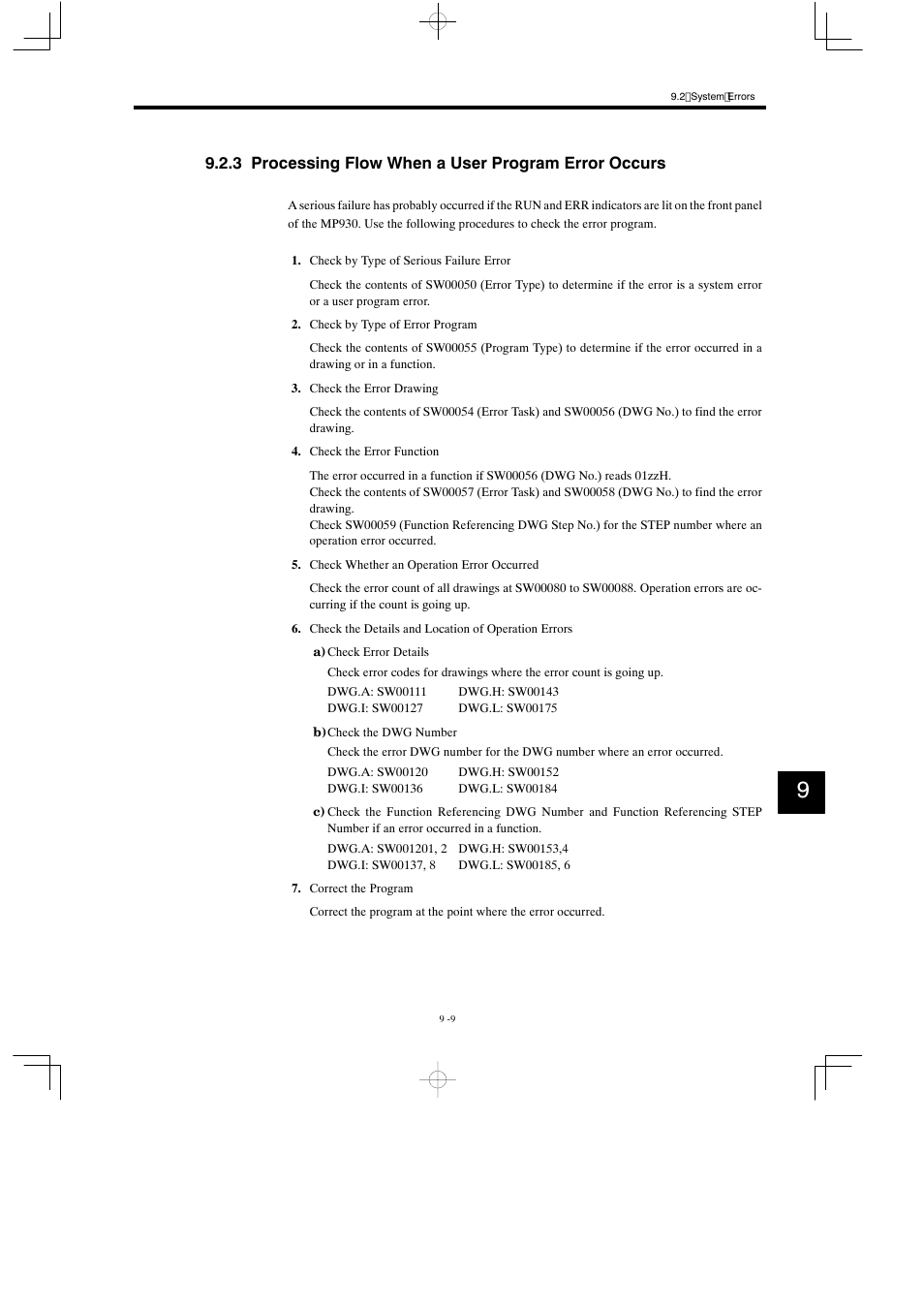 3 processing flow when a user program error occurs | Yaskawa MP930 User Manual | Page 268 / 338